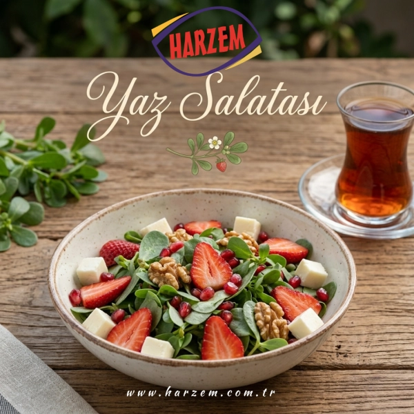 &Ccedil;ilekli ve Harzem Ezine Peynirli Semizotu Salatası Tarifi