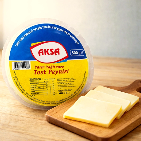 #K0005 - 500 gr AKSA YARIM YAĞLI TOST PEYNİRİ
